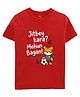 Zeezeezoo 100% Cotton Knit Football Theme Half Sleeves Jitbey Kara Mohun Bagan Text Printed Tee - Red