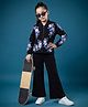 OLLINGTON ST. Cotton Looper Knit Full Sleeves Floral Printed Winter Wear Suit - Black