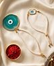 NVR Set of 2 Evil Eye Design Bhaiya Bhabhi Wraparound Rakhi with Roli Chawal Chandan