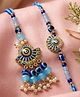 NVR Set of 2 Blue Evil Eye Artificial Beads Bhaiya Bhabhi Rakhi With Roli Chawal