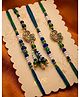 NVR Set of 4 Green Peacock Design Artificial Beads Thread Rakhi with Roli Chawal