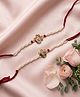 NVR Set of 2 White Pearls Om & Ganesh Ji Thread Rakhi with Roli Chawal Chandan Mishri