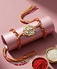 NVR Traditional Artificial Stones Thread Rakhi with Roli Chawal Chandan Mishri
