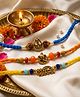 NVR Set of 3 Rudraksh Religious Rakhi Thread Rakhi Roli Chawal Chandan Mishri