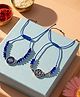 NVR Set of 2 Blue Evil Eye Thread Rakhi With Roli Chawal Chandan Mishri