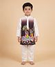 Ridokidz Cotton Woven Full Sleeves Lotus Printed Kurta & Pyjama Set - White