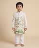 Ridokidz Cotton Woven Full Sleeves Birds Printed Kurta & Pyjama Set - OffWhite