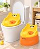 2-in-1 Potty Chair & Training Seat - Orange & Yellow| for 1+ Year Children| Detachable Potty Bowl| Comfortable Seat| Easy to Attach to Adult Toilet| Lightweight & Portable| Splash Guard