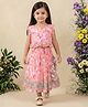 READIPRINT Chiffon Woven Sleeveless Floral Printed Lehenga & Choli Set - Pink