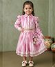 READIPRINT Chiffon Woven Full Sleeves Tie & Dye Lace Embellished Lehenga & Choli Set - Pink