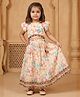 READIPRINT Chiffon Woven Half Sleeves Tie & Dye Lehenga & Choli Set - White