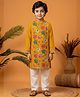 READIPRINT Pure Cotton Woven Full Sleeves Floral Printed Kurta & Pyjama Set - Yellow