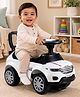 2 in 1 Ride-On & Push Car for Kids White| Musical Horn| Direction Control Steering| Safety Guard| High Backrest| Under-Seat Storage| Up to 25 kg| Toy for 1-3 Years Boys & Girls