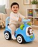 Ride-On & Push Car for Kids Blue| Direction Control Steering With Music & Horn| Rear Anti-Tip Safety Guard| High Backrest| Under-Seat Storage| Up to 25 kg| Toy for 1-3 Years Boys & Girls