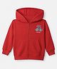 Pink Rabbit Cotton Looper Knit Full Sleeves Hoodie with Alligator Print - Red