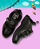 BATA MANNY Solid Colour Velcro Closure Flat School Shoes -Black