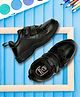 BATA MANNY Solid Colour Velcro Closure Flat School Shoes -Black