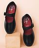 BATA NOVA BALLERINA Solid Colour Velcro Closure Flat School Shoes -Black