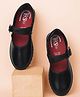 BATA NOVA BALLERINA Solid Colour Velcro Closure Flat School Shoes -Black