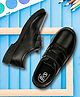 BATA SAM Solid Colour Velcro Closure Flat School Shoes -Black