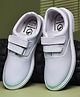 BATA SAM Solid Colour Velcro Closure Flat School Shoes -White