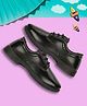 BATA SAMUEL Solid Colour Lace Ups Flat School Shoes -Black