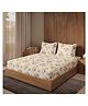 DDecor Premium Combed Cotton 145TC Double Bed Size Bedsheet with 2 Pillow Covers with Rotary Floral Print - Light  Yellow