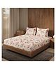 DDecor Premium Combed Cotton 145TC Double Bed Size Bedsheet with 2 Pillow Covers with Rotary Floral Print - Pink