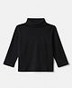 Zero Cotton Knit Winter T-Shirts with Full Sleeves & Turtle Neck - Black