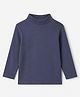 Zero Cotton Knit Winter T-Shirts with Full Sleeves in Navy Blue