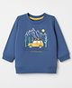 Zero Looper Knit Full Sleeves Sweatshirt With Car Print - Blue
