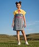 Barbie by Tiny Girl Cotton Woven Mattel Featuring Half Sleeves Barbie Logo Printed Hooded Dress - Light Blue