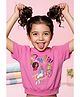 Barbie by Tiny Girl Cotton Knit Mattel Featuring Half Sleeves Barbie & Character Printed Crop Tee - Pink