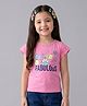 Tiny Girl Cotton Knit Cap Sleeves  Fabulous Text Printed - Pink