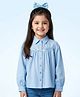 Tiny Girl Woven Full Sleeves Sequin Embellished Shirt - Blue