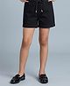Tiny Girl Denim Knit Solid Shorts - Black