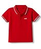 Babyhug Cotton Blend Knit Half Sleeves Polo T-Shirt with Dino Text Print - Red