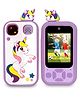 Happy Hues Kids Toy Smart Phone with Dual HD Camera & Music Player  Educational Touch Button Screen-Free Mobile Toy with Unicorn Protective Case & Lanyard for Toddlers  Purple