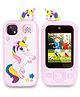 Happy Hues Kids Toy Smart Phone with Dual HD Camera & Music Player  Educational Touch Button Screen-Free Mobile Toy with Unicorn Protective Case & Lanyard for Toddlers  Pink
