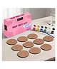 Happy Hues DIY MDF Mandala Coaster Painting Kit with 10 Pre-Marked Cutouts, 6 Water Colors & 1 Paint Brush for Kids