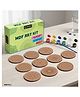 Happy Hues DIY MDF Mandala Coaster Painting Kit with 10 Pre-Marked Cutouts, 6 Water Colors & 1 Paint Brush for Kids - Multicolor