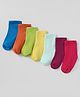Babyhug Cotton Knit Ankle Length Solid Antibacterial Socks Pack of 7 - Red Yellow Blue Pink Grey