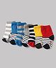 Cute Walk By Babyhug Cotton Knit Anti-bacterial Ankle Length Striped Socks Pack of 7 - Red, White & Black