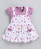 MELONI Knitted Knit Half Sleeves Floral Printed & Bow Applique Detailed Dress - Pink
