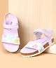 Babyoye Velcro Closure Floral Printed Sandals - Purple