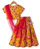 Babyhug Select Cambric Woven Short Sleeves Floral Printed Choli Lehenga Set with Dupatta - Yellow