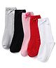 Pine Kids Cotton Knit Mid Calf Length Socks With Bow Applique Pack of 5 - Light Grey, Black, White, Pink & Red