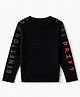 UCB Cotton Knit Sweatshirt with Full Sleeves & Benetton Future Drift Text Print - Black