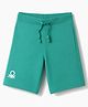 UCB Knit Knee Length Solid Shorts With Ribbed Waist - Mint