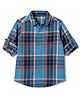 UCB Cotton Woven Checks Shirt with Full Sleeves in Light/Sky Blue for 6-9 Months